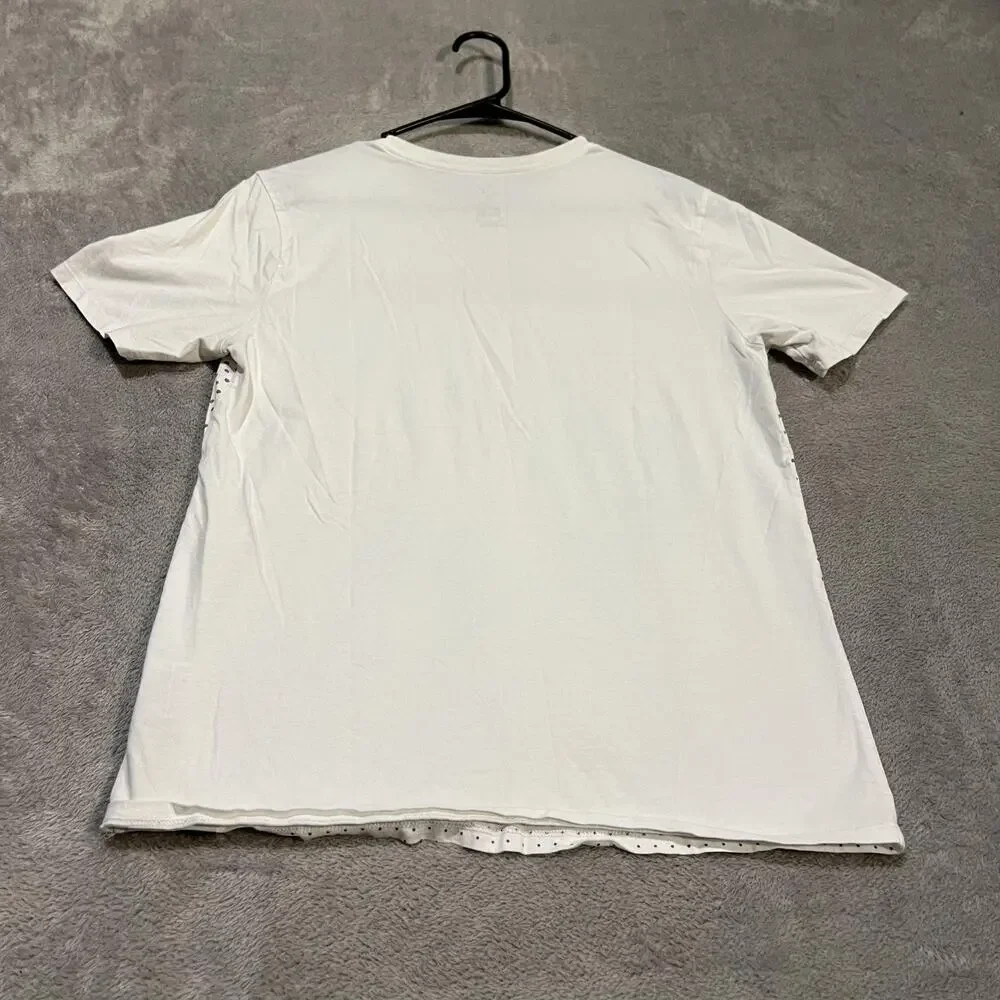 Jordan Shirt Mens Medium White Polka Dot Stripe Jumpman Graphic Tee